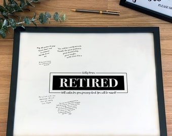 Retirement Party Signing Poster, Guest Book Sign, Coworker Farewell Card Keepsake Alternative, Personalised Print or Printable 310