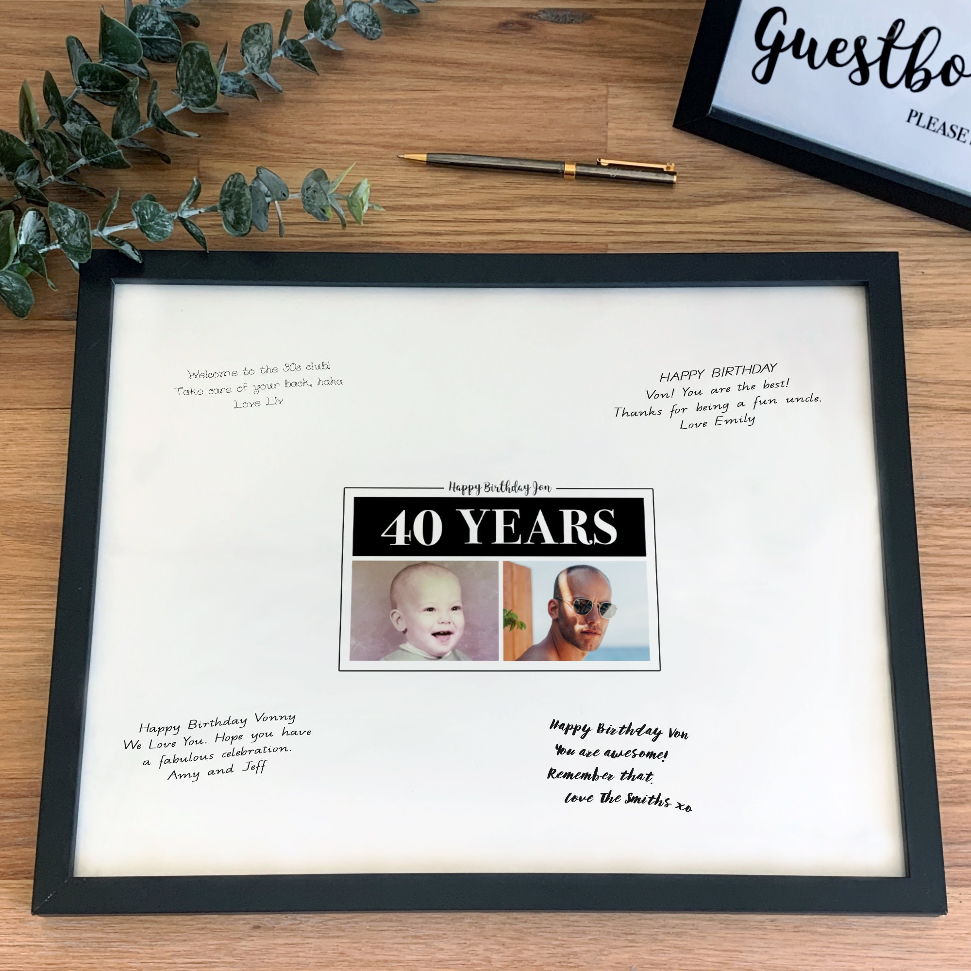 40th Birthday Party Decorations Photo Guest Book Signing Etsy Australia