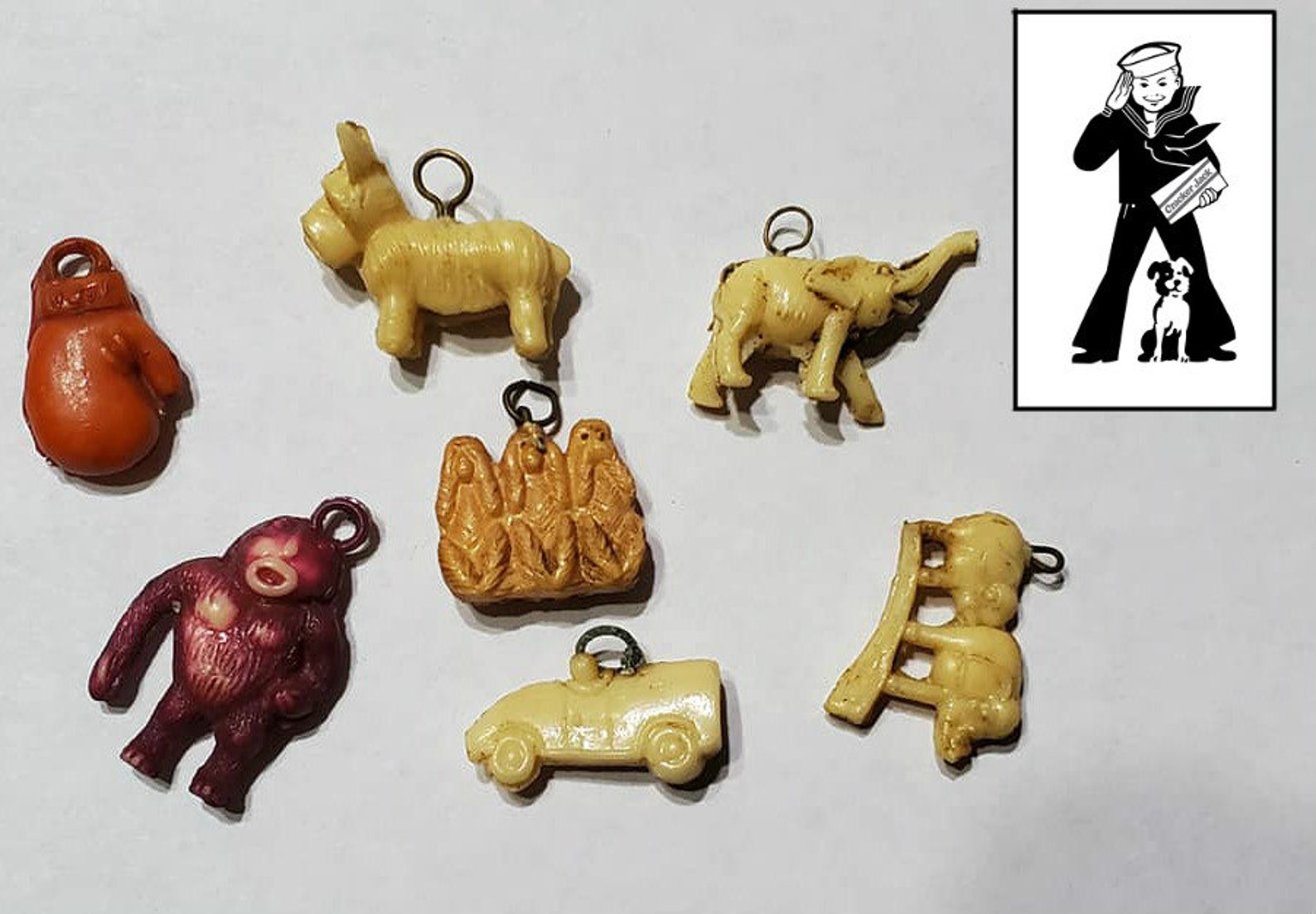 Lot of 7 Vintage Cracker Jack Prize 1930s/40's Cracker Etsy