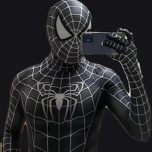 Spider Man Symbiote Black Cat Cosplay Jumpsuit Costume Kid Adult Bodysuit Zentai 