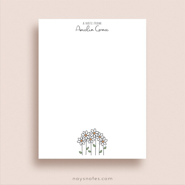 Daisy Note Cards Etsy