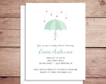 umbrella invitations etsy