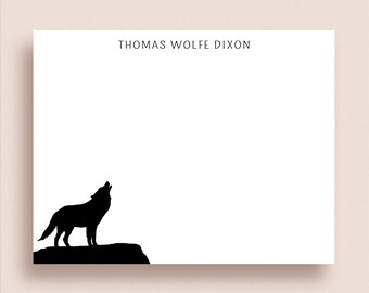 Animal Memo Pad Custom Wolf Notepad Gift Lined or Blank Writing Pad Wolf Stationery Note Pad Personalized Wolf Notepad with Name
