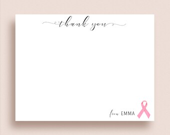 Cancer Ribbon Note Cards Cancer Support Thank You Notes Any Color Ribbon Folded Notes Cancer Note Cards Teal Ribbon Note Cards
