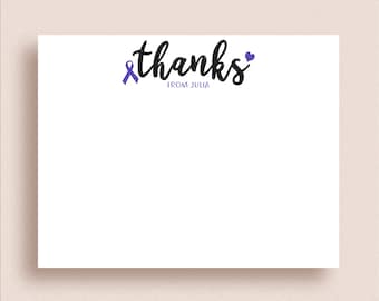 Cancer Ribbon Note Cards Cancer Support Thank You Notes Any Color Ribbon Folded Notes Cancer Note Cards Teal Ribbon Note Cards