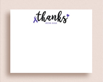 Cancer Ribbon Note Cards Cancer Support Thank You Notes Any Color Ribbon Folded Notes Cancer Note Cards Teal Ribbon Note Cards