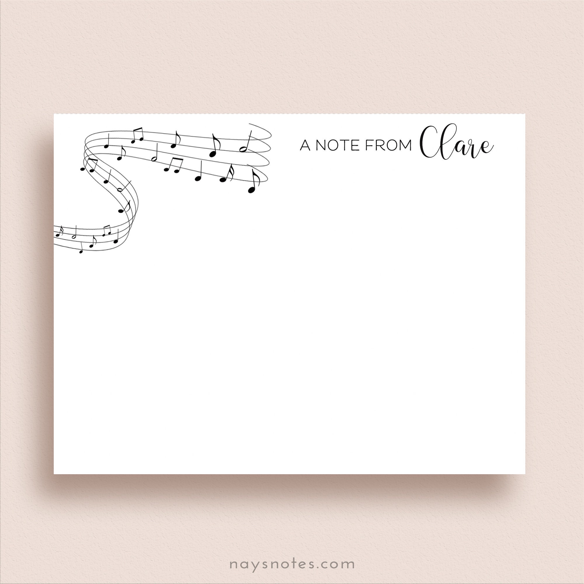 Music Note Cards Music Thank You Cards Flat Note Cards - Etsy