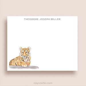 Tiger Note Cards - Tiger Flat Notes - Personalized Tiger Stationery - Tiger Thank You Notes - Animal Stationery - Zoo Note Cards