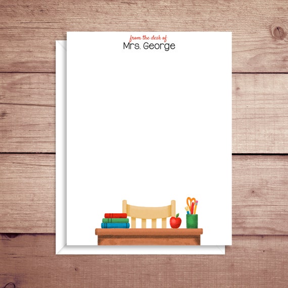Teacher Note Cards Teacher Desk Flat Notes Flat Teacher Etsy