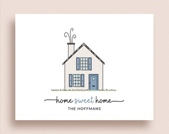 House Note Cards -  New House Folded Note Cards - Family Stationery - New Home Thank You Notes - Family Note Cards - Realtor Stationery