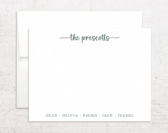 Papelería familiar personalizada - Tarjetas de felicitación familiares personalizadas - Notas planas