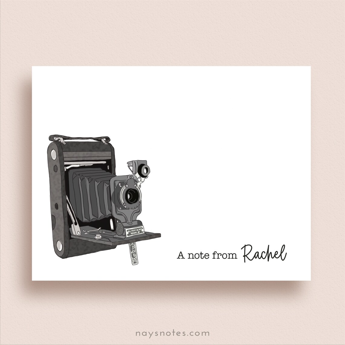 Camera Note Cards Folded Note Cards Personalized Camera - Etsy