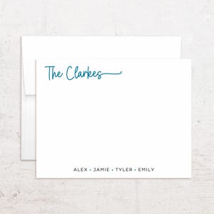 Personalized Family Stationery - Custom Family Note Cards - Flat Notes