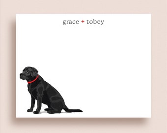 Lab Note Cards - Flat Note Card - Labrador Retriever Note Cards - Personalized Lab Stationery - Lab Silhouette - Dog Silhouette