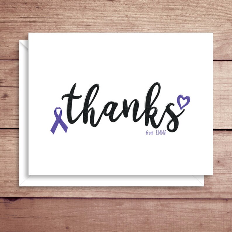 Cancer Ribbon Note Cards Cancer Support Thank You Notes Any Color Ribbon Folded Notes Cancer Note Cards Teal Ribbon Note Cards