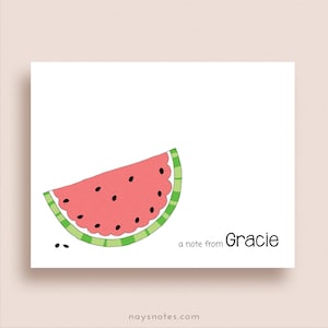 Watermelon Note Cards Folded Note Cards Watermelon Thank You Notes Watermelon Stationery Personalized Watermelon Stationery image 1