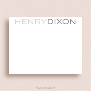 Personalized Note Cards - Flat Note Cards - Personalized Stationery - Typographic Note Cards - Simple Stationery - Tonal Design Stationery