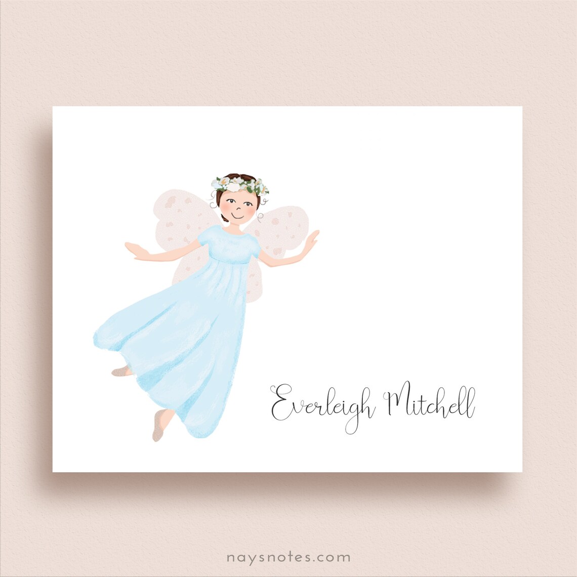 Angel Note Cards Angel Folded Note Cards Personalized | Etsy