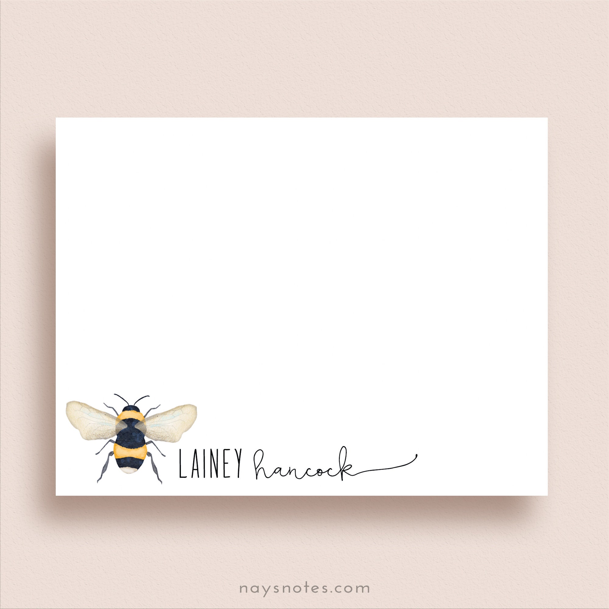 Bee Note Cards Flat Note Cards Personalized Bumblebee Etsy UK