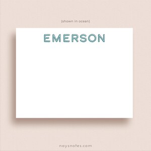 Personalized Note Cards - Flat Note Card Set - Personalized Outline Font Stationery - Custom Colors Available - Unique Gift - Gender Neutral