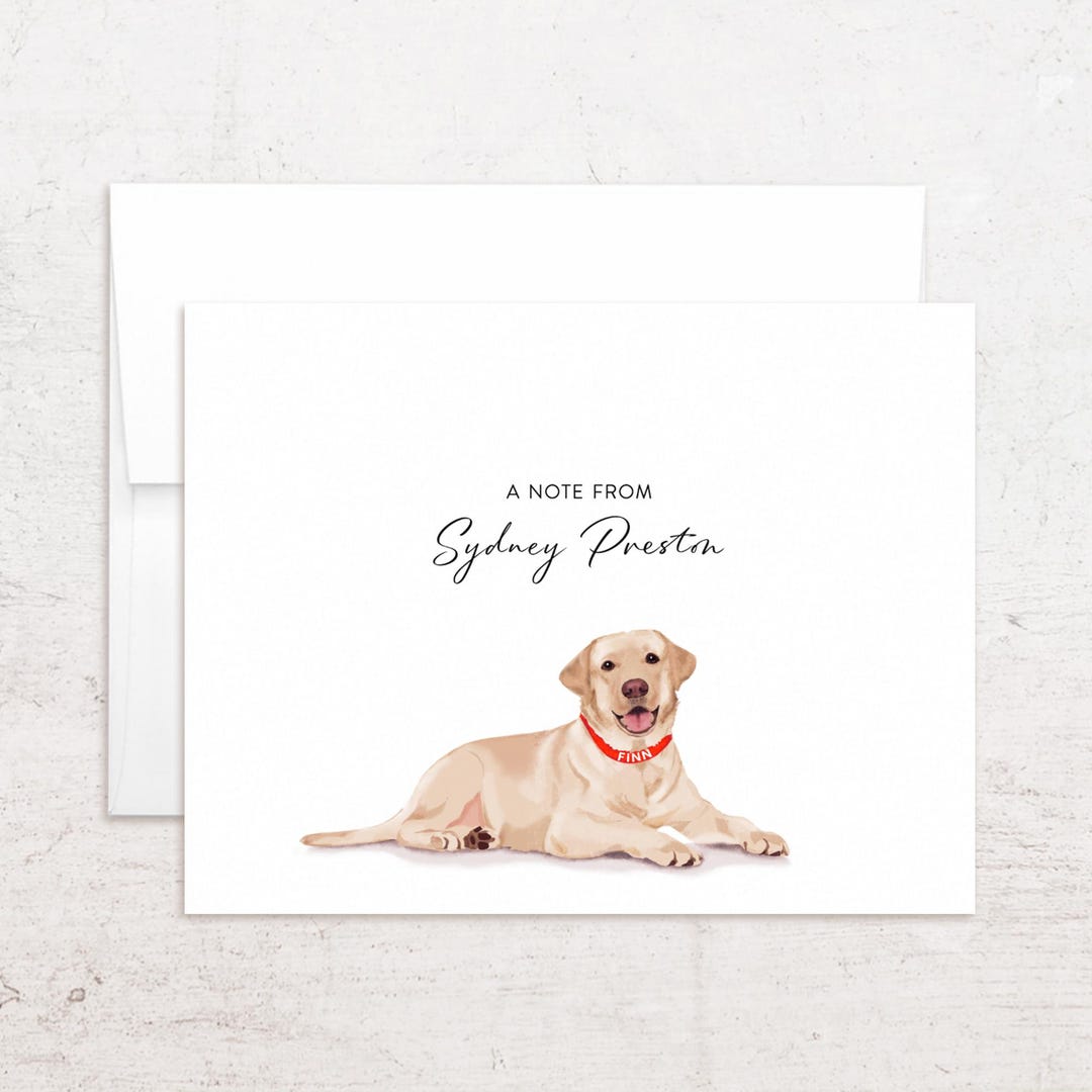 Lab Note Cards - Personalized Lab Stationery - Folded Labrador ...