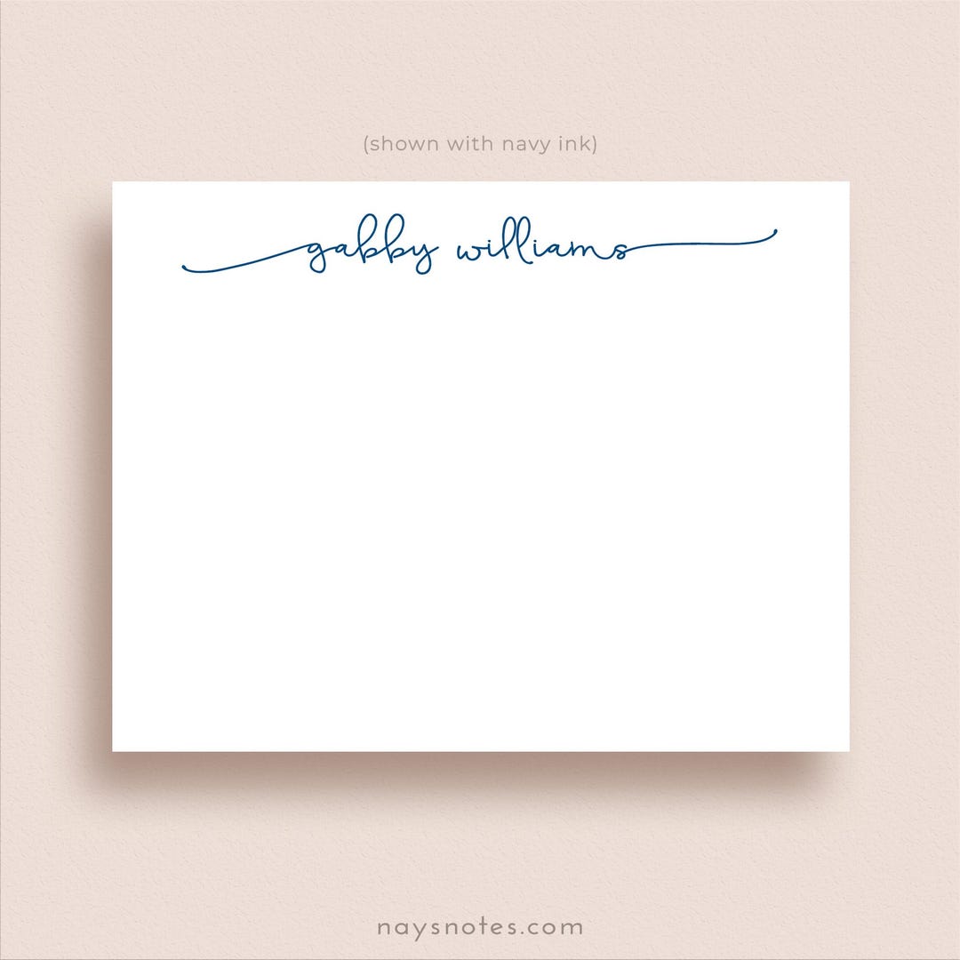 Personalized Note Cards - Flat Note Card Set - Personalized Stationery ...