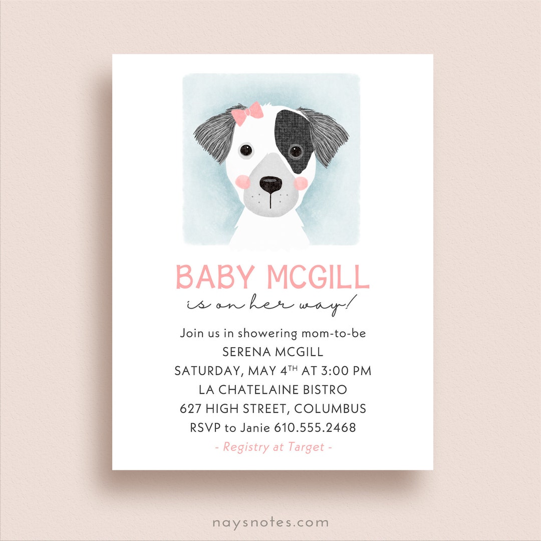 Puppy Baby Shower Invitations Baby Shower Invitations Etsy