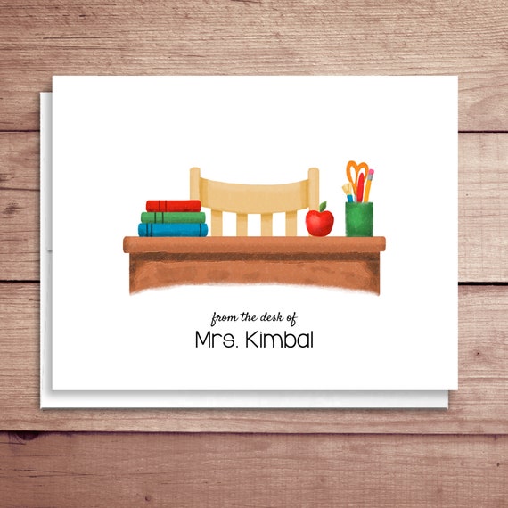 Teacher Note Cards Teachers Desk Folded Notes Teacher Etsy