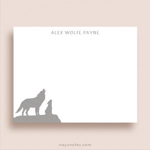 Wolf Pup Note Cards - Wolf Flat Note Cards - Personalized Wolf Stationery - Wolf Thank You Notes - Animal Note Cards - Wolf Pup Stationery