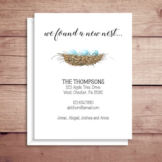 moving announcements new address announcements nest etsy
