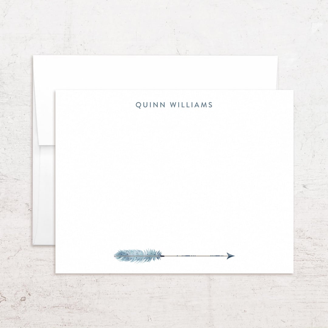 Personalized Arrow Stationery - Arrow Note Cards - Flat Notes - Etsy