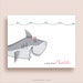 Girl Shark Note Cards - Folded Note Cards - Personalized Shark Stationery - Girl Shark Thank You Notes - Shark Note Cards for Girls