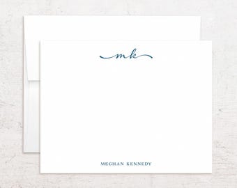 Papelería personalizada con iniciales - Tarjetas con monogramas - Letras decorativas - Notas planas personalizadas