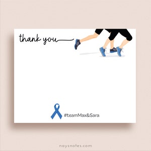 Running Thank You Notes Running Flat Notes Runner Thank You Cards Runner Stationery Running Stationery Marathon Thank You image 1