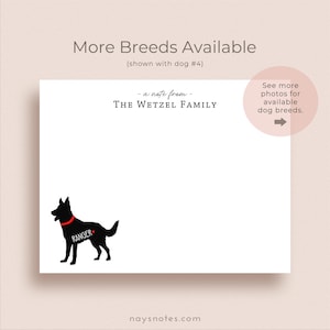 Dog Breed Note Cards - Flat Note Card Set - Personalized Dog Breed Stationery Gift New Puppy Rescue Dog Lover Custom Dog Silhouette Notes