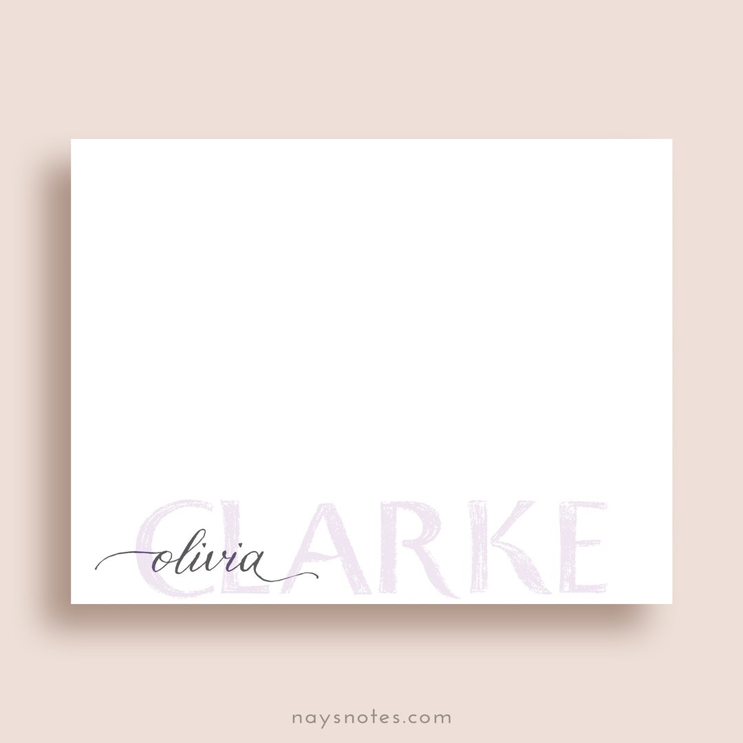 Personalized Note Cards - Flat Note Card Set - Personalized Stationery ...