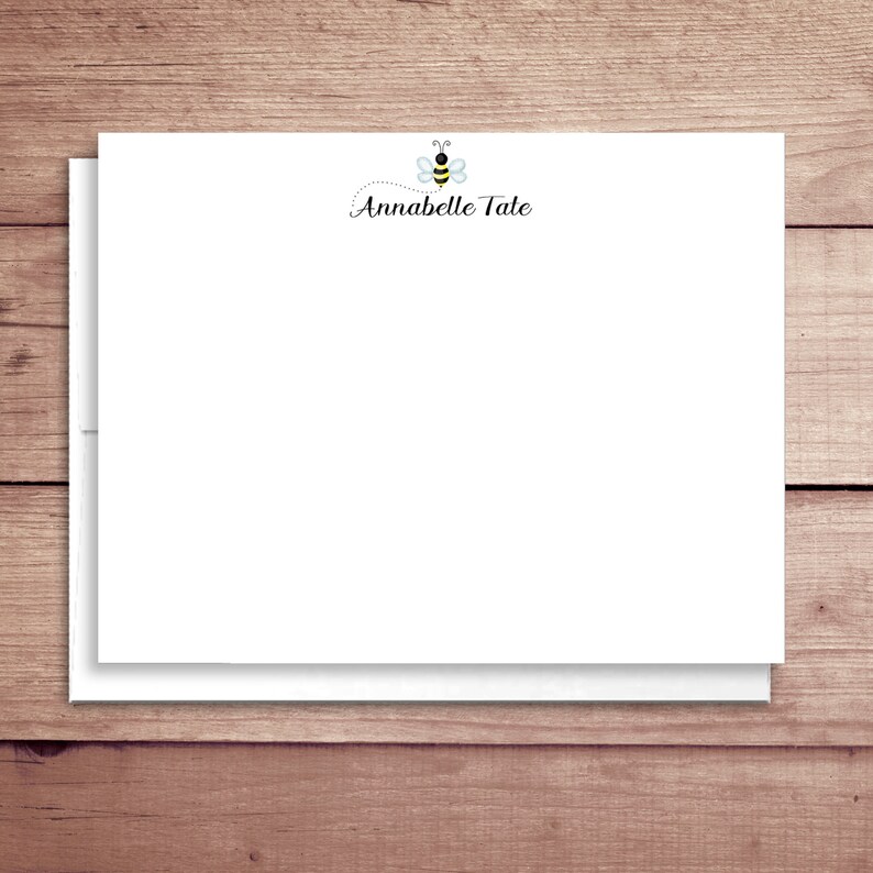 Bee Note Cards Personalized Bee Notes Bee Stationery Bumblebee Thank You Cards Little Bee Note Cards Flat Note Cards