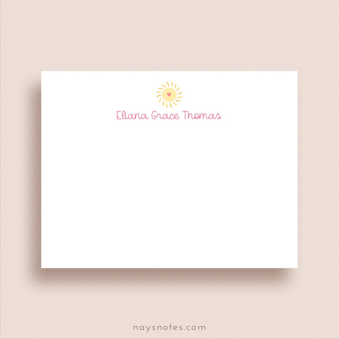 Personalized Sun Stationery - Sunny Note Cards - Flat, Set of 10 + - Etsy
