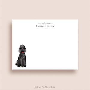 Poodle Flat Note Card Set - Personalized Standard Poodle Stationery - More Colors