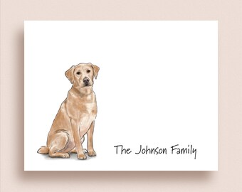 Labrador Retriever Note Cards - Flat or Folded Dog Note Cards - Labrador Retriever Stationery - Lab Illustration - Labrador Stationery