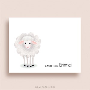 Sheep Note Cards - Folded Lamb Note Cards - Personalized Sheep Stationery - Sheep Thank You Notes - Illustrated Note Cards