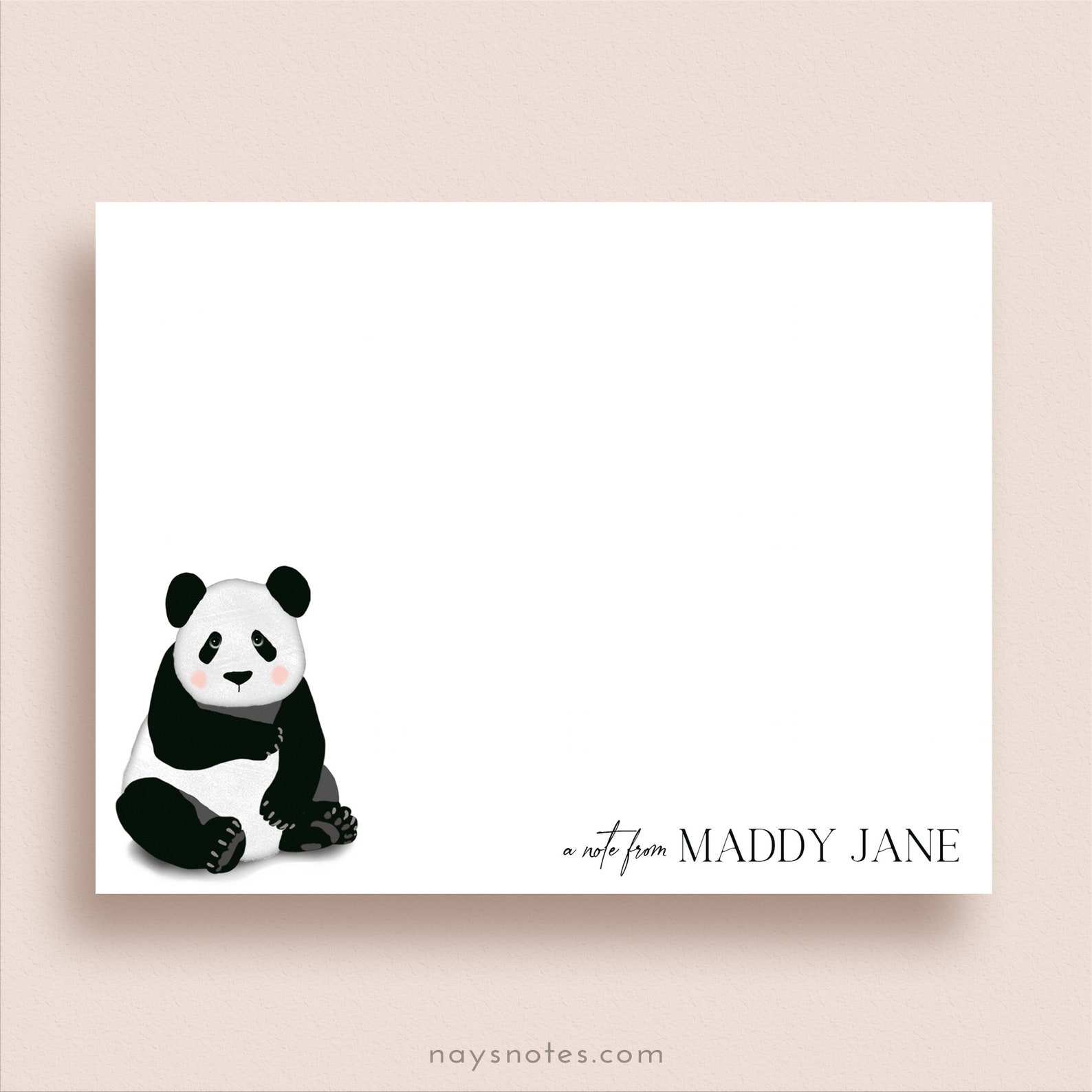 Panda Note Cards Flat Panda Note Cards Personalized Panda - Etsy