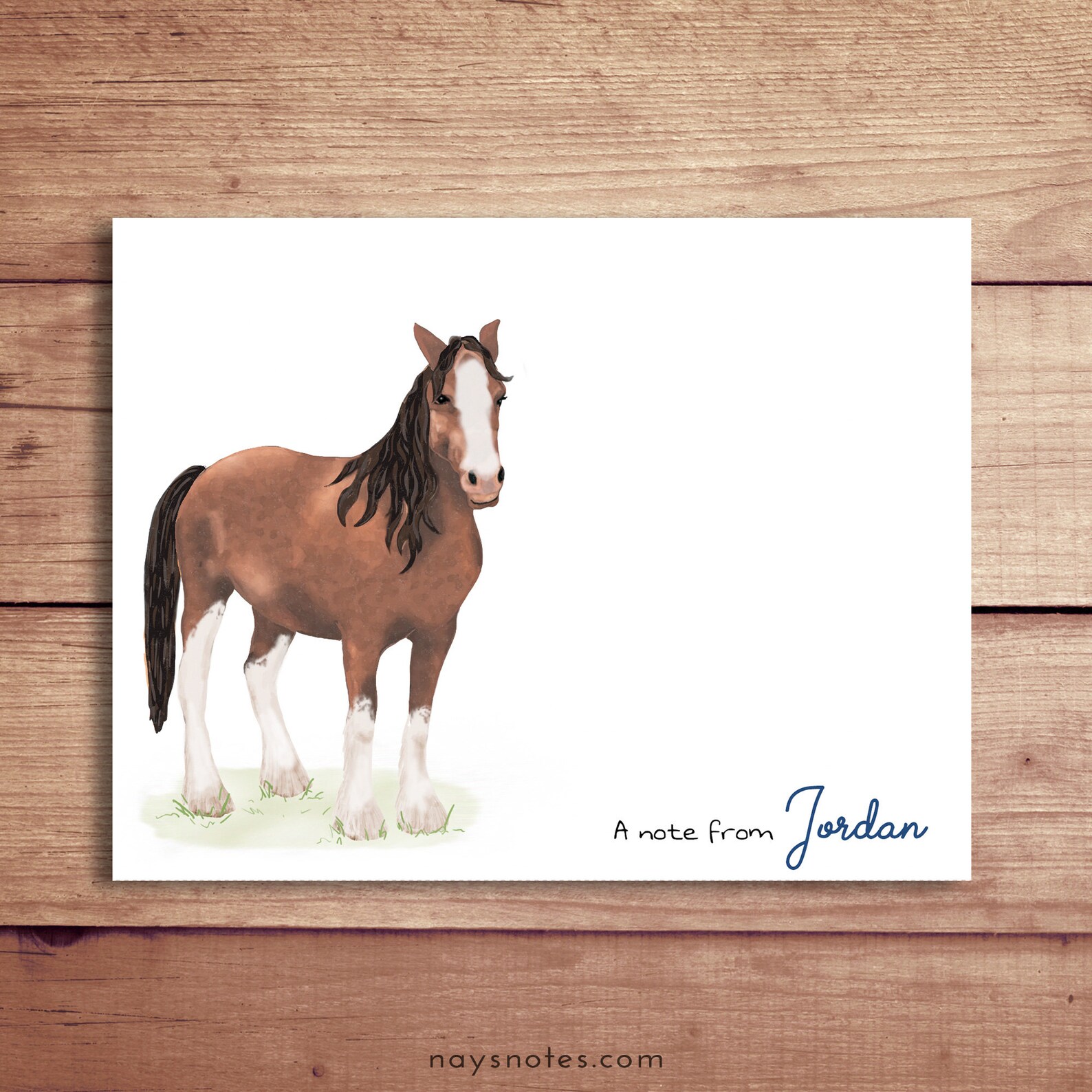 Clydesdale Horse Note Cards Horse Folded Note Cards Etsy