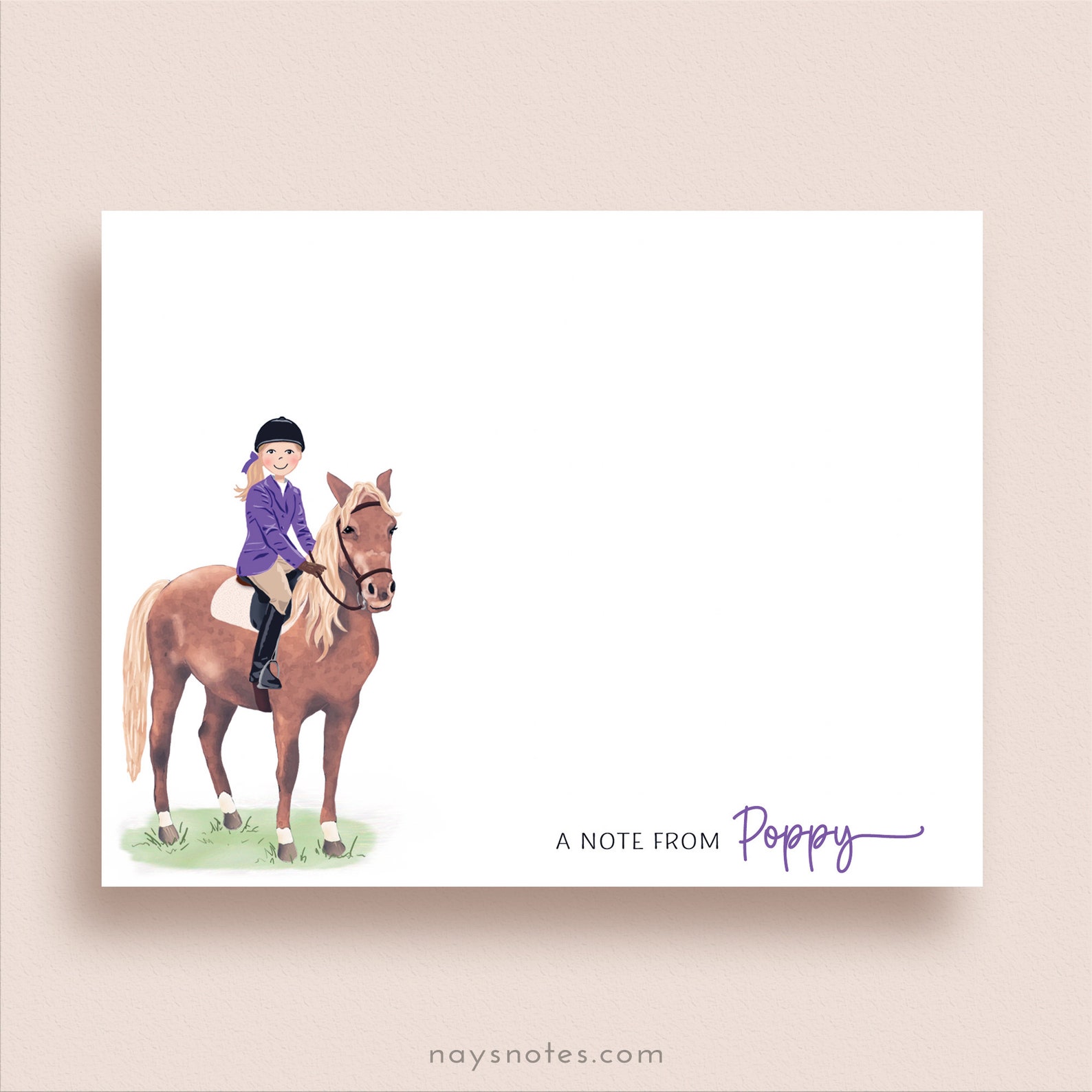 Equestrian FLAT Note Cards Horse Flat Notes Horse Etsy