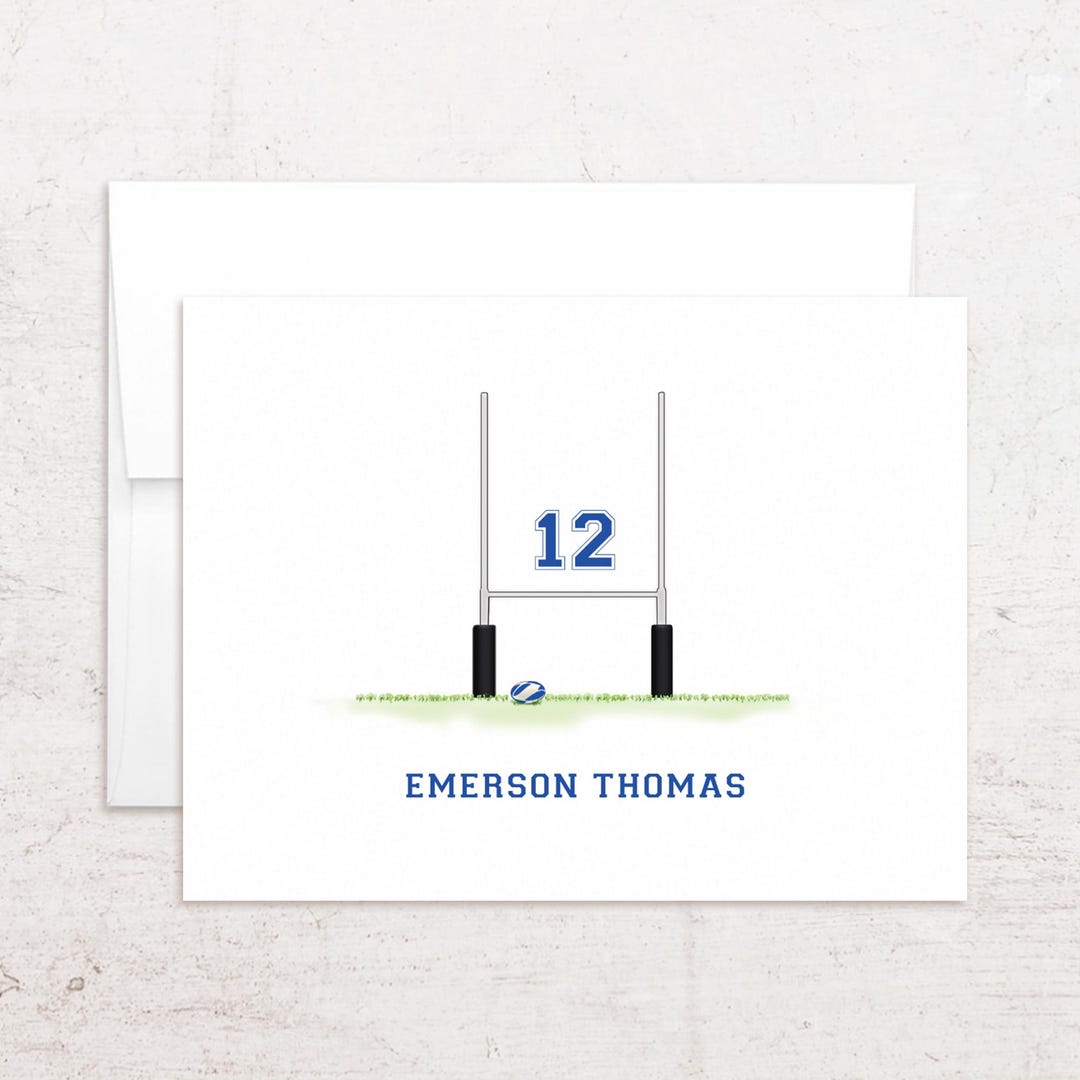 Personalized Rugby Stationery - Rugby Note Cards - Folded Notes - Etsy