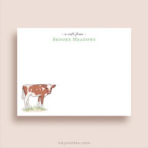 Cow Note Cards - Flat Note Card Set - Personalized Cow Stationery - Custom Cow Notes - Farm Stationery - Cow Lover Gift - Farm Notes
