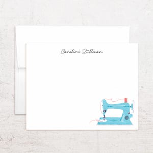 Papelería personalizada para máquina de coser - Tarjetas de costura personalizadas - Juego de tarjetas planas