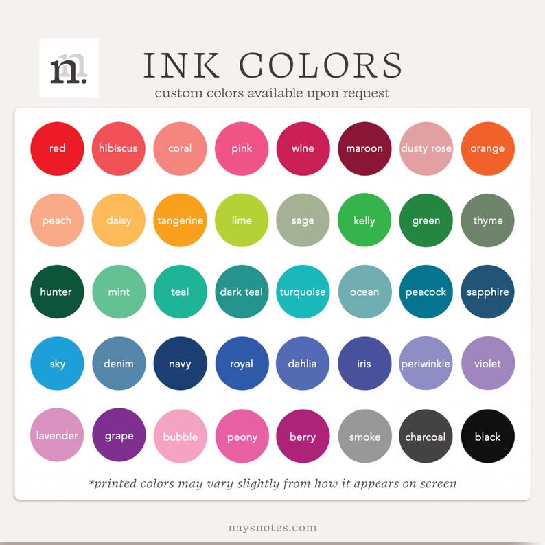 Personalized Monogram Stationery - Custom Note Cards - Modern Inline ...