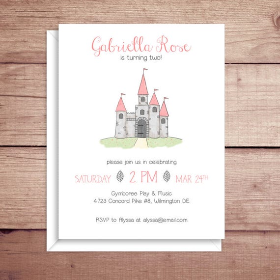 castle invitations princess castle