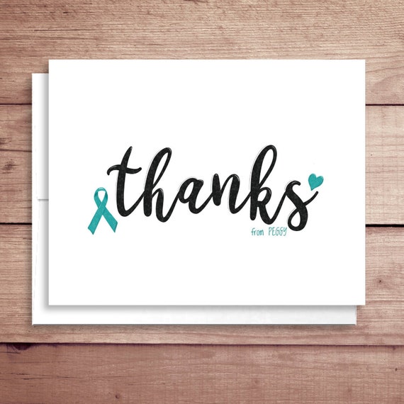 Cancer Ribbon Note Cards Cancer Support Thank You Notes Any Color Ribbon Folded Notes Cancer Note Cards Teal Ribbon Note Cards